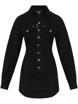 Dsquared2 платье-рубашка с нашивкой-логотипом DSQUARED2, черный