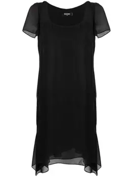 Dsquared2 платье с асимметричным подолом, черный