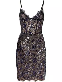 DSQUARED2 платье с цветочным кружевом, черный