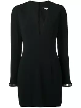 Dsquared2 платье с глубоким V-образным вырезом, черный