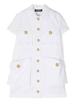 Dsquared2 платье с короткими рукавами, белый