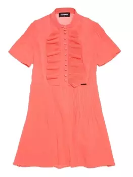Dsquared2 платье с короткими рукавами и оборками, красный