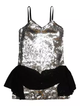 Dsquared2 платье с пайетками, серебристый