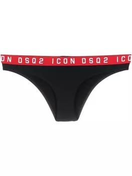 Dsquared2 плавки бикини с логотипом на поясе, черный