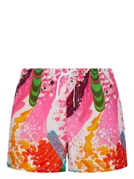 Dsquared2 плавки-шорты с абстрактным принтом, розовый
