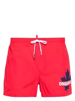 Dsquared2 плавки-шорты с кулиской и логотипом, красный