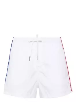 Dsquared2 плавки-шорты с кулиской и логотипом, белый