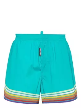 Dsquared2 плавки-шорты с лампасами, зеленый