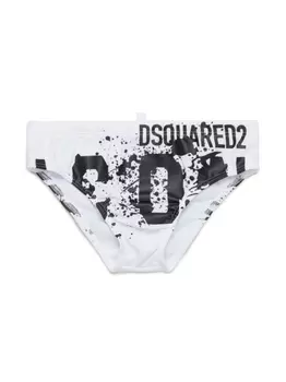 Dsquared2 плавки-шорты с логотипом, белый