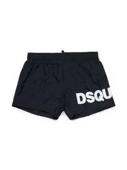 Dsquared2 плавки-шорты с логотипом, черный