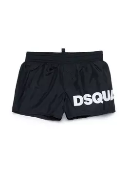 Dsquared2 плавки-шорты с логотипом, черный