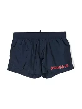 Dsquared2 плавки-шорты с логотипом, синий