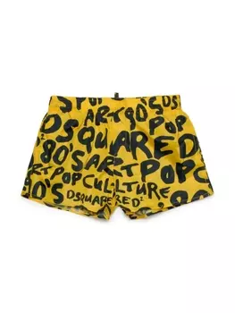 Dsquared2 плавки-шорты с логотипом, желтый