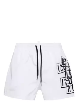 Dsquared2 плавки-шорты с принтом Icon Stamps, белый