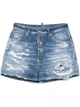 DSQUARED2 потертые шорты, синий