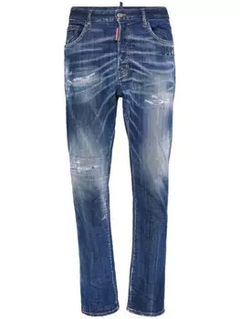 Dsquared2 потертые узкие джинсы, синий