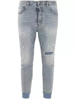 DSQUARED2 потертые узкие джинсы, синий