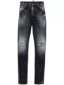 Dsquared2 прямые джинсы 642 с эффектом потертости, черный