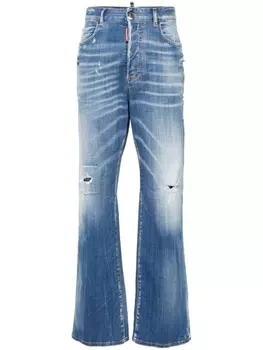 Dsquared2 прямые джинсы Roadie с эффектом потертости, синий