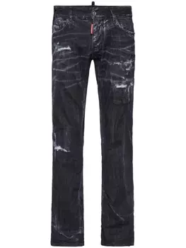 DSQUARED2 прямые джинсы с эффектом потертости, черный