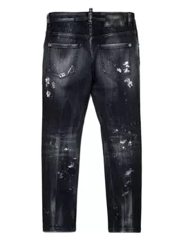 Dsquared2 прямые джинсы с эффектом разбрызганной краски, черный