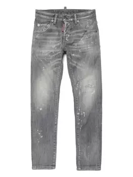 Dsquared2 прямые джинсы с эффектом разбрызганной краски, серый