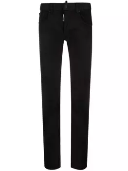 Dsquared2 прямые джинсы с нашивкой-логотипом, черный
