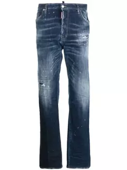 Dsquared2 прямые джинсы средней посадки, синий