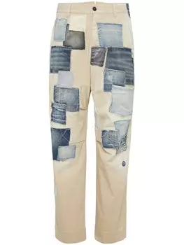DSQUARED2 прямые джинсы в технике пэчворк, нейтральный цвет