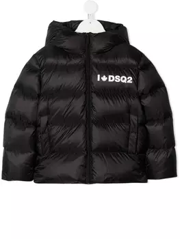 Dsquared2 пуховик с логотипом, черный