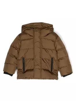 Dsquared2 пуховик с логотипом, коричневый