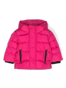 Dsquared2 пуховик с логотипом, розовый