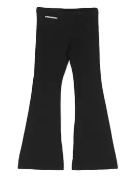 Dsquared2 расклешенные брюки с логотипом, черный
