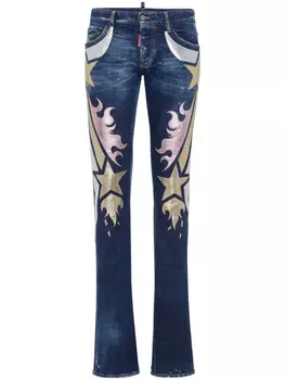 DSQUARED2 расклешенные джинсы с эффектом металлик, синий