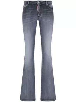 Dsquared2 расклешенные джинсы с эффектом потертости, серый