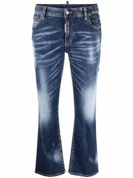 Dsquared2 расклешенные джинсы с эффектом потертости, синий