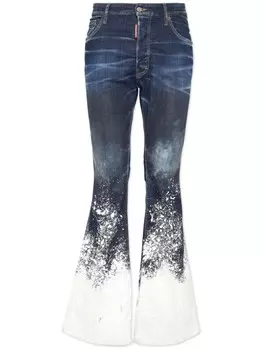DSQUARED2 расклешенные джинсы с эффектом потертости, синий