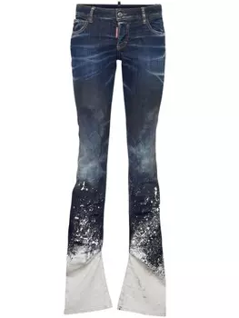 DSQUARED2 расклешенные джинсы с кристаллами, синий