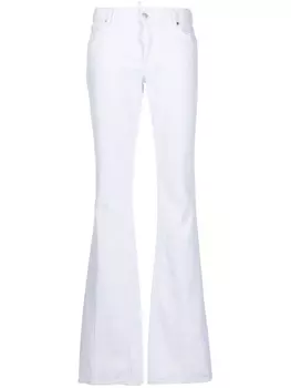 Dsquared2 расклешенные джинсы с нашивкой-логотипом, белый