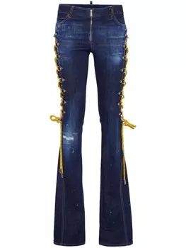 DSQUARED2 расклешенные джинсы со шнуровкой, синий