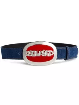Dsquared2 ремень из денима с пряжкой-логотипом, синий