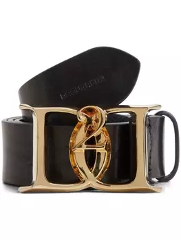 DSQUARED2 ремень с пряжкой-логотипом, черный