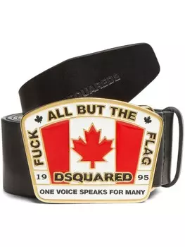 DSQUARED2 ремень с пряжкой-логотипом, черный