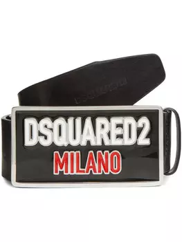 DSQUARED2 ремень с пряжкой-логотипом, черный