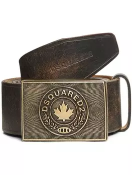 DSQUARED2 ремень с пряжкой-логотипом, коричневый
