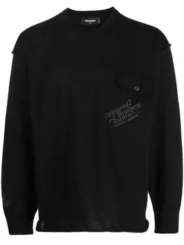 Dsquared2 ribbed crew neck jumper, черный