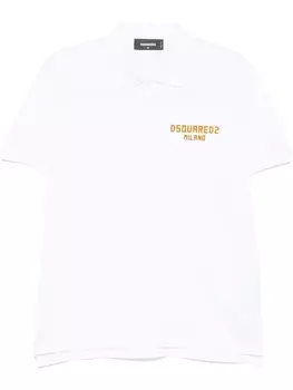 DSQUARED2 рубашка поло с логотипом, белый