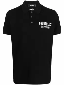 DSQUARED2 рубашка поло с логотипом, черный