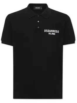 DSQUARED2 рубашка поло с логотипом, черный