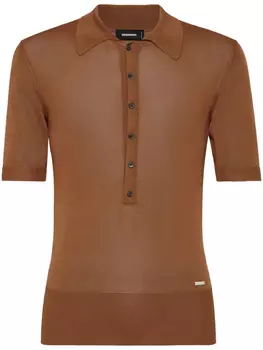 DSQUARED2 рубашка поло с логотипом, коричневый